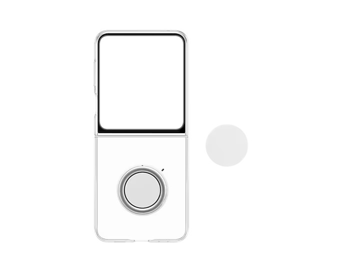 Samsung Priehľadný kryt s odnímateľným úchytom na príslušenstvo pre Galaxy Z Flip5 Transparent 