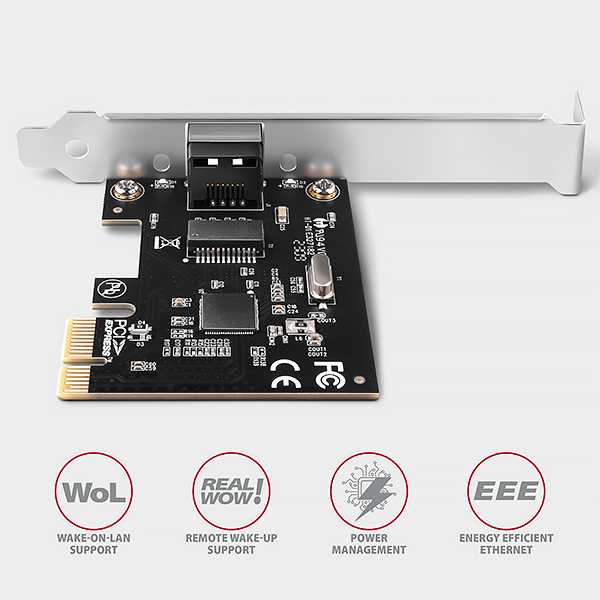 AXAGON PCEE-GRL, PCI sieťová karta - 1x Gigabit Ethernet port (RJ-45), Realtek 8111L, vr. LP 