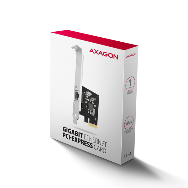 AXAGON PCEE-GRL, PCI sieťová karta - 1x Gigabit Ethernet port (RJ-45), Realtek 8111L, vr. LP 