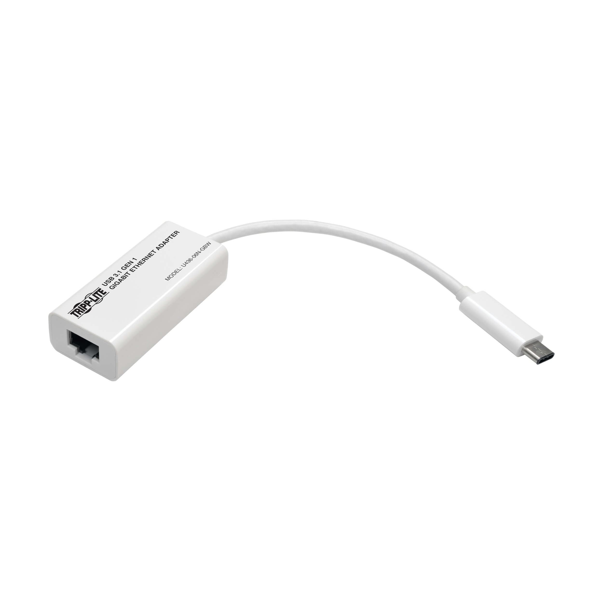 Tripplite Adaptér USB-C / Gigabit Network Adapter, Thunderbolt 3 kompatibilný, biela