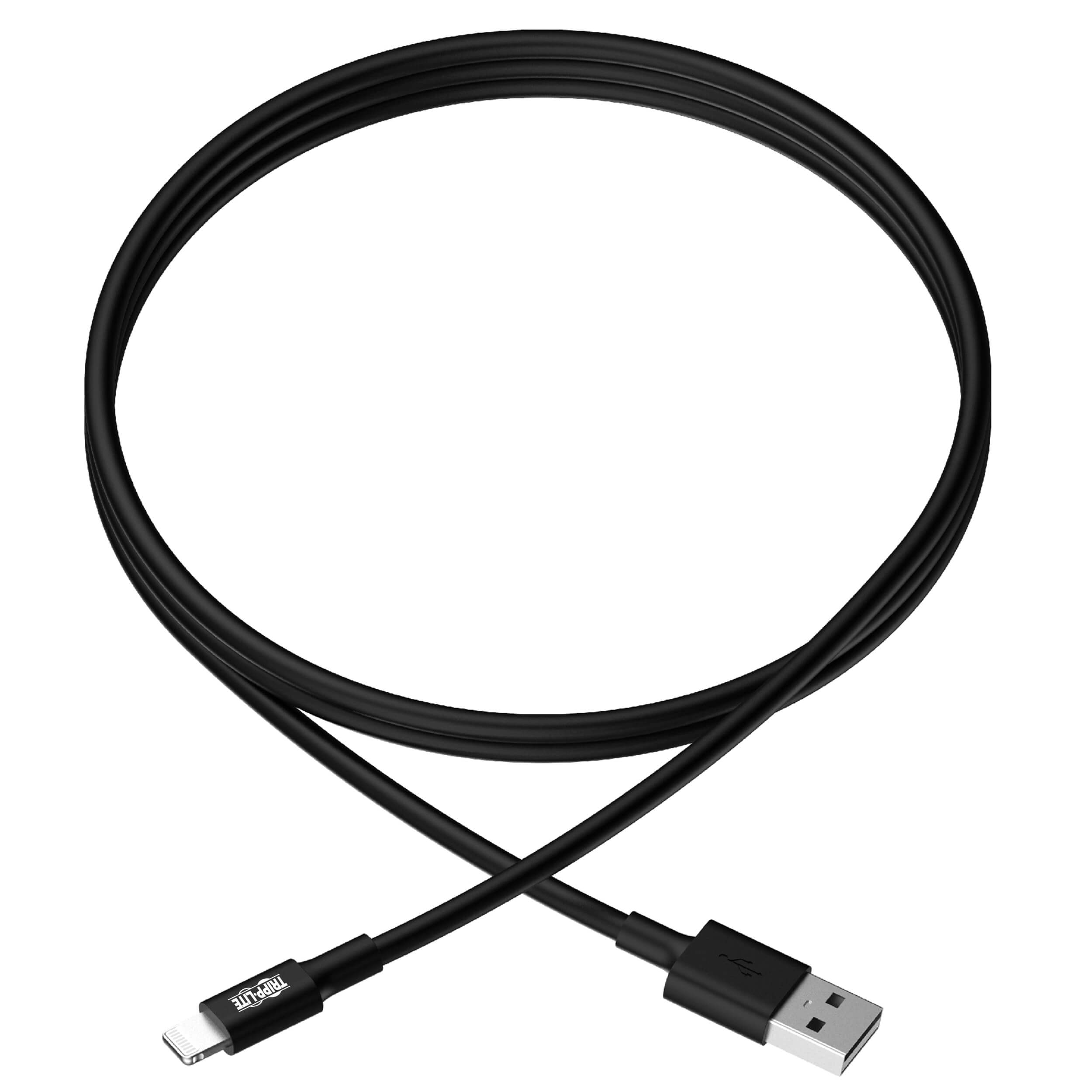 Tripplite Kábel USB-A 2.0/ Lightning Synch/ Nabíjanie, MFi Certified, Samec/ Samec, čierna, 0.3m, 10ks 