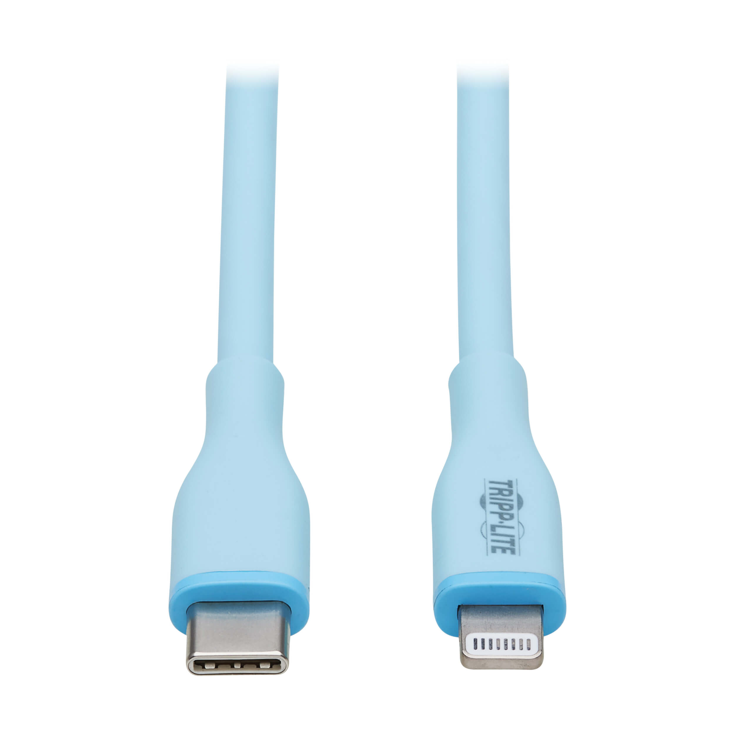 Tripplite Kabel USB-C / Lightning Synch/ Nabíjení, MFi, Samec/ Samec, Safe-IT Antibakt, flex, sv.modrá, 0.91m