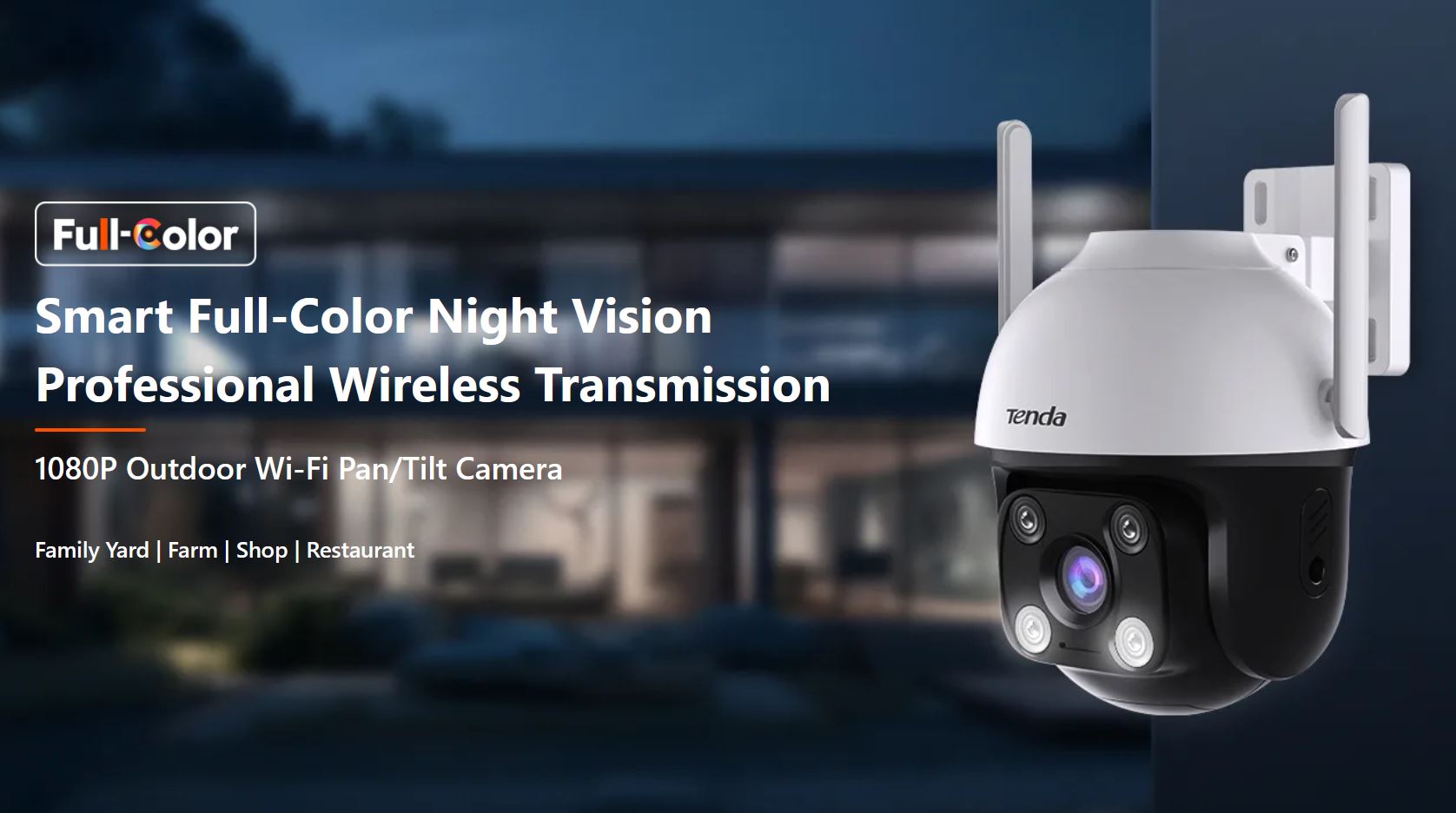 Tenda RH3-WCA - Vonkajšia otočná IP65 Wi-Fi FullHD kamera, nočná LED, audio, detekcia pohybu, CZ app 