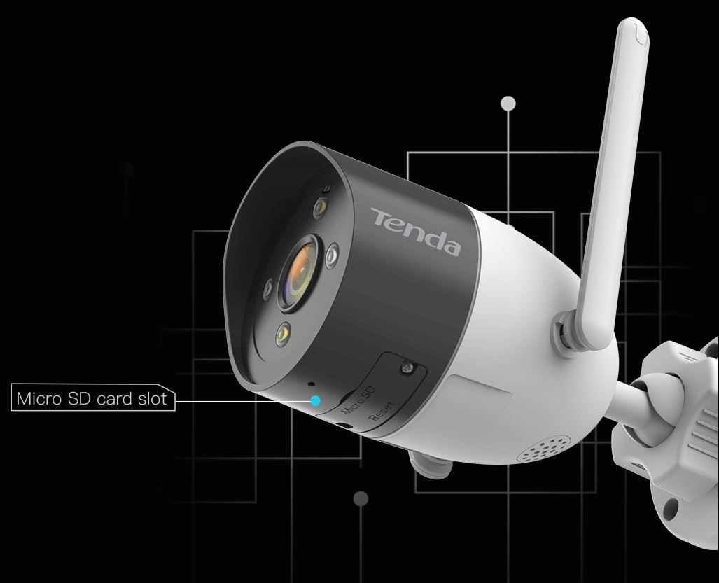 Tenda RT3 - Vonkajšie IP66 Wi-Fi FullHD kamera, nočné LED, dvojcestné audio, detekcia pohybu, CZ app 