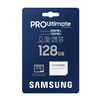 Samsung PRO Ultimate/ micro SDXC/ 128GB/ UHS-I U3 / Class 10/ + Adaptér/ Modrá 
