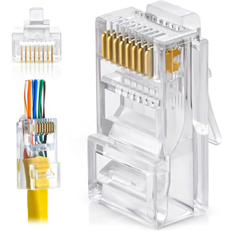 W-Star Konektor UTP RJ45EZ Cat5e 100ks 3U pozlátený 5SLD pass through RJ45EZc5S