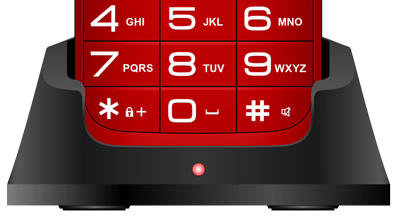 EVOLVEO EasyPhone XO, mobilní telefon pro seniory s nabíjecím stojánkem (červená barva) 