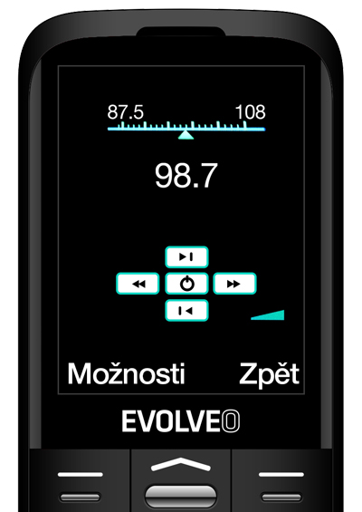 EVOLVEO EasyPhone XO, mobilní telefon pro seniory s nabíjecím stojánkem (černá barva) 