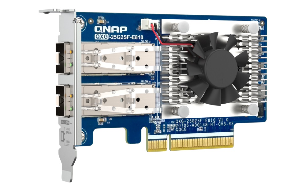 QNAP QXG-25G2SF-E810 - 2x 25GbE SFP28, PCIe Gen3 x8 