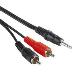 PremiumCord Kábel Jack 3.5mm-2xCINCH M/ M 3m