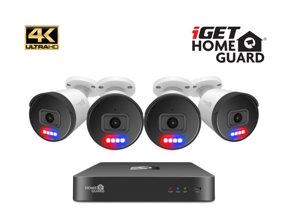 iGET HGNVK88504 - Kamerový UltraHD 4K PoE set, 8CH NVR + 4x IP 4K kamera, zvuk, SMART W/ M/ Andr/ iOS