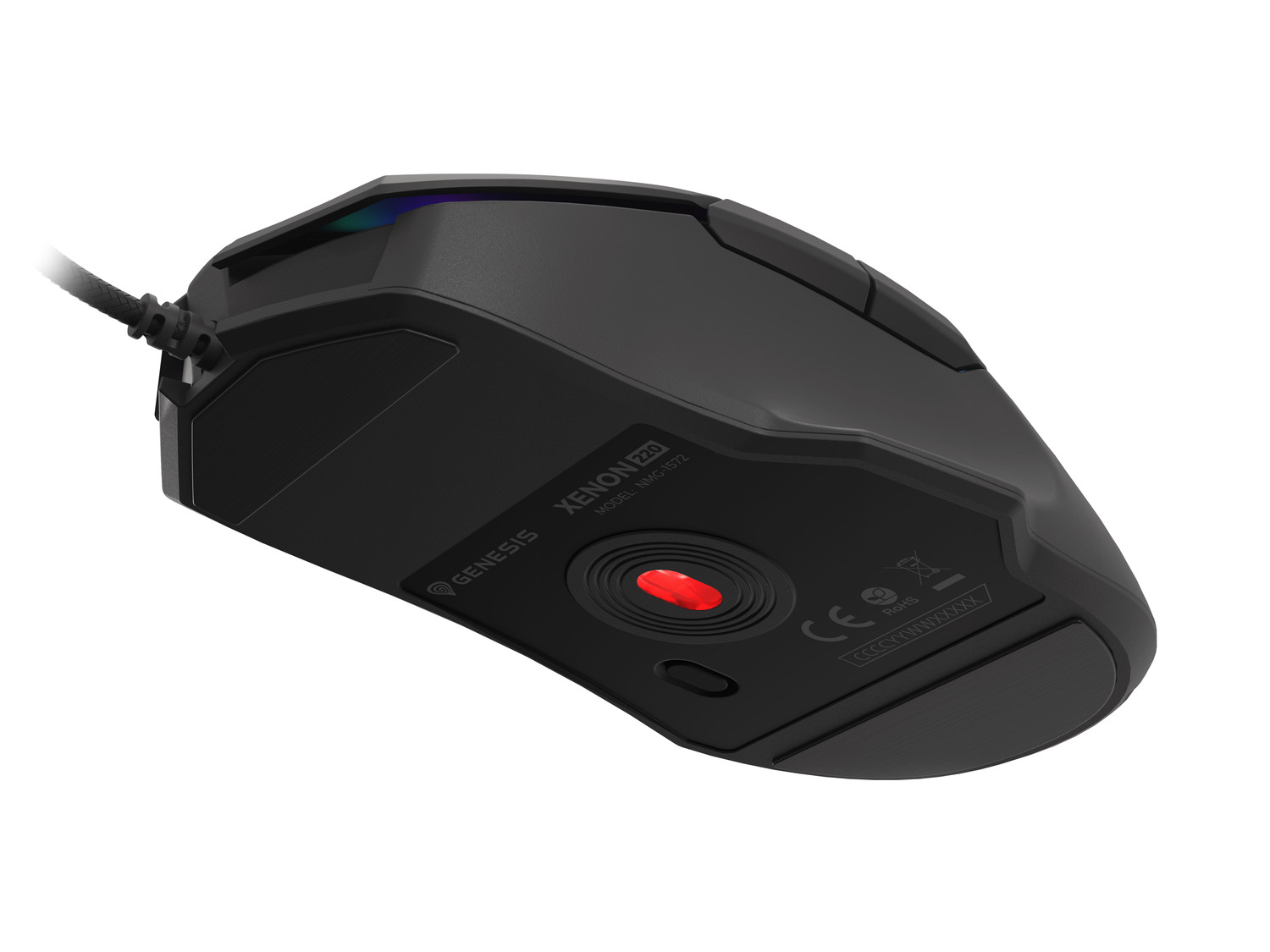 Genesis herní optická myš XENON 220 G2/ RGB/ 12800 DPI/ Herní/ Optická/ Pro praváky/ Drátová USB/ Černá 