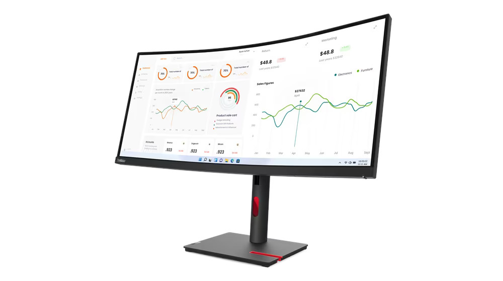 Lenovo ThinkVision/ T34w-30/ 34"/ VA/ 3440x1440/ 60Hz/ 6ms/ Black/ 3R 