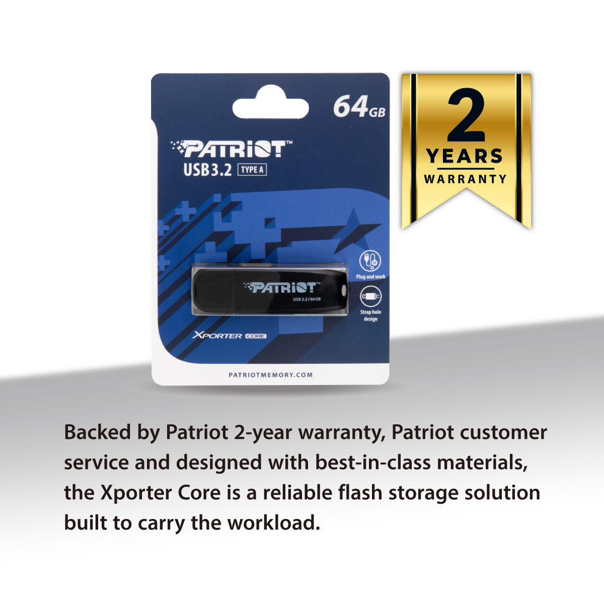 Patriot XPORTER CORE/ 64GB/ USB 3.2/ USB-A/ Čierna 