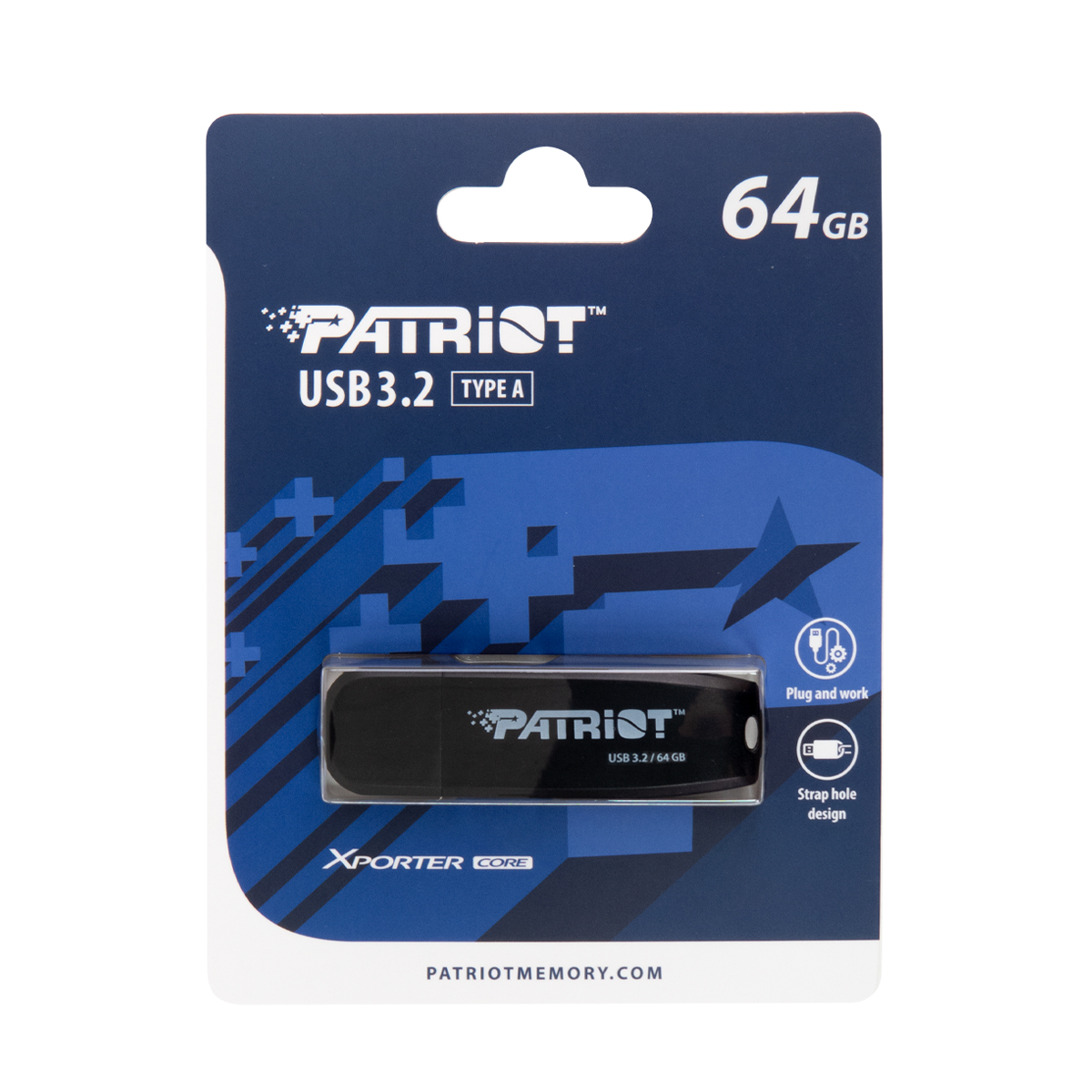 Patriot XPORTER CORE/ 64GB/ USB 3.2/ USB-A/ Čierna 