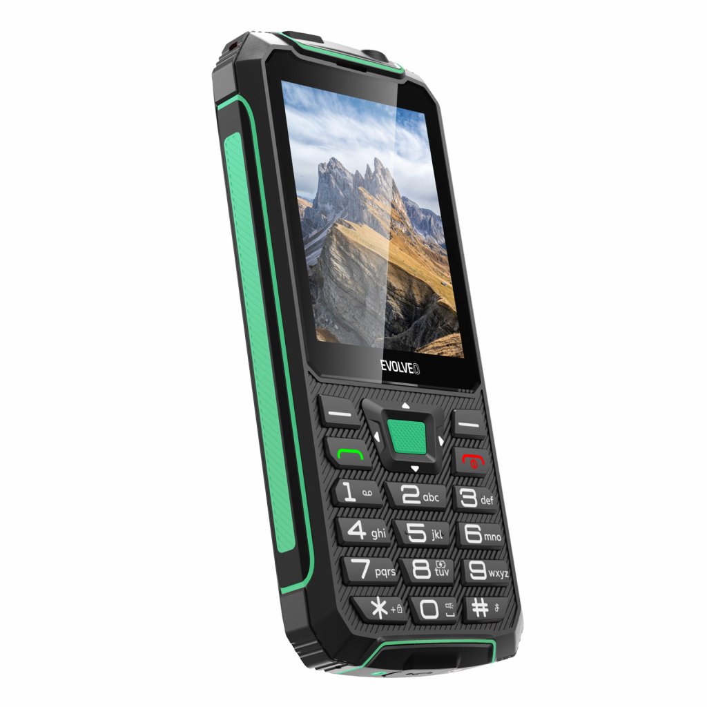 EVOLVEO StrongPhone W4, vodotěsný odolný Dual SIM telefon, černo-zelená 