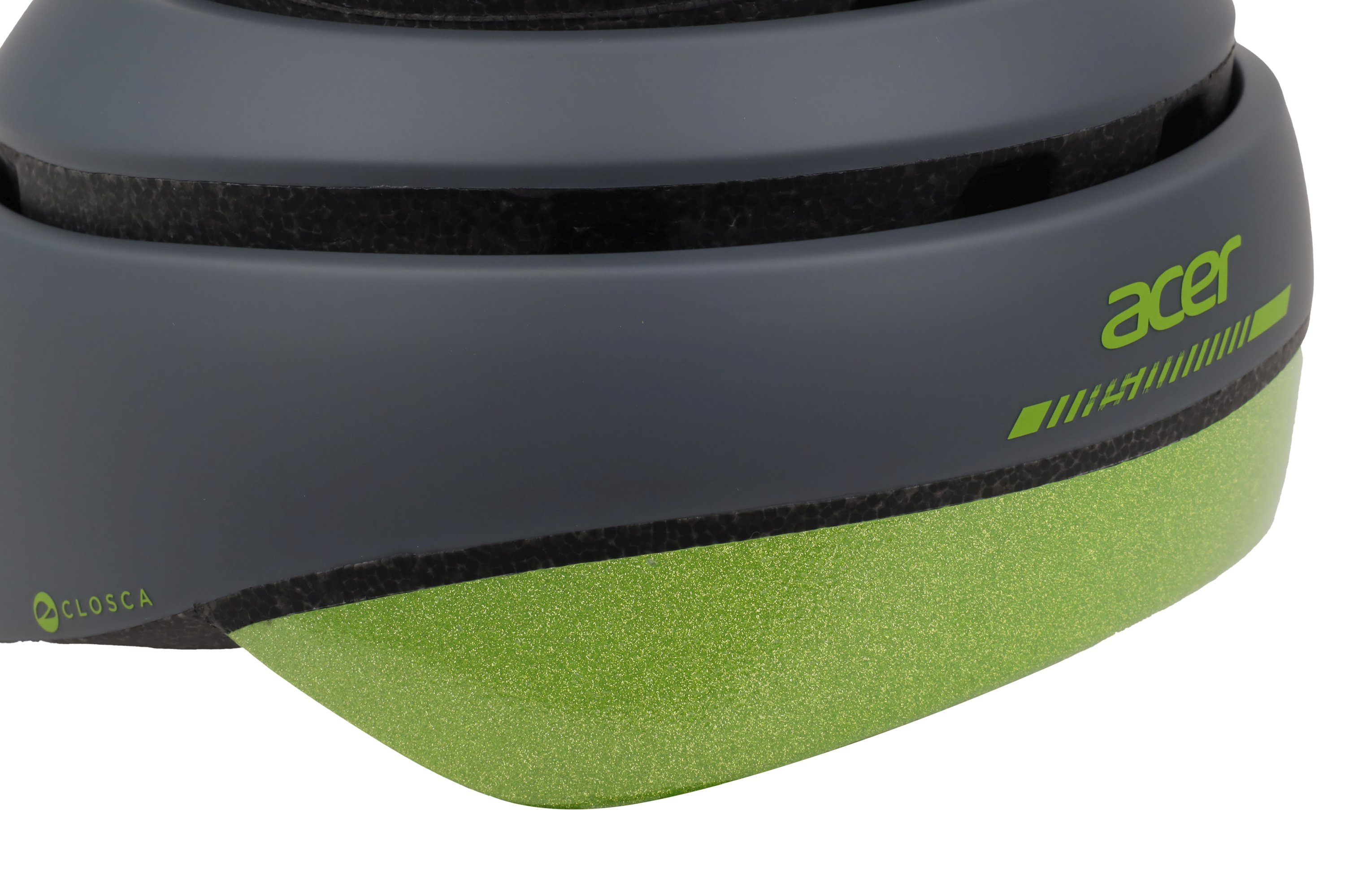 Acer skládací helma šedá se zeleným pruhem, L 