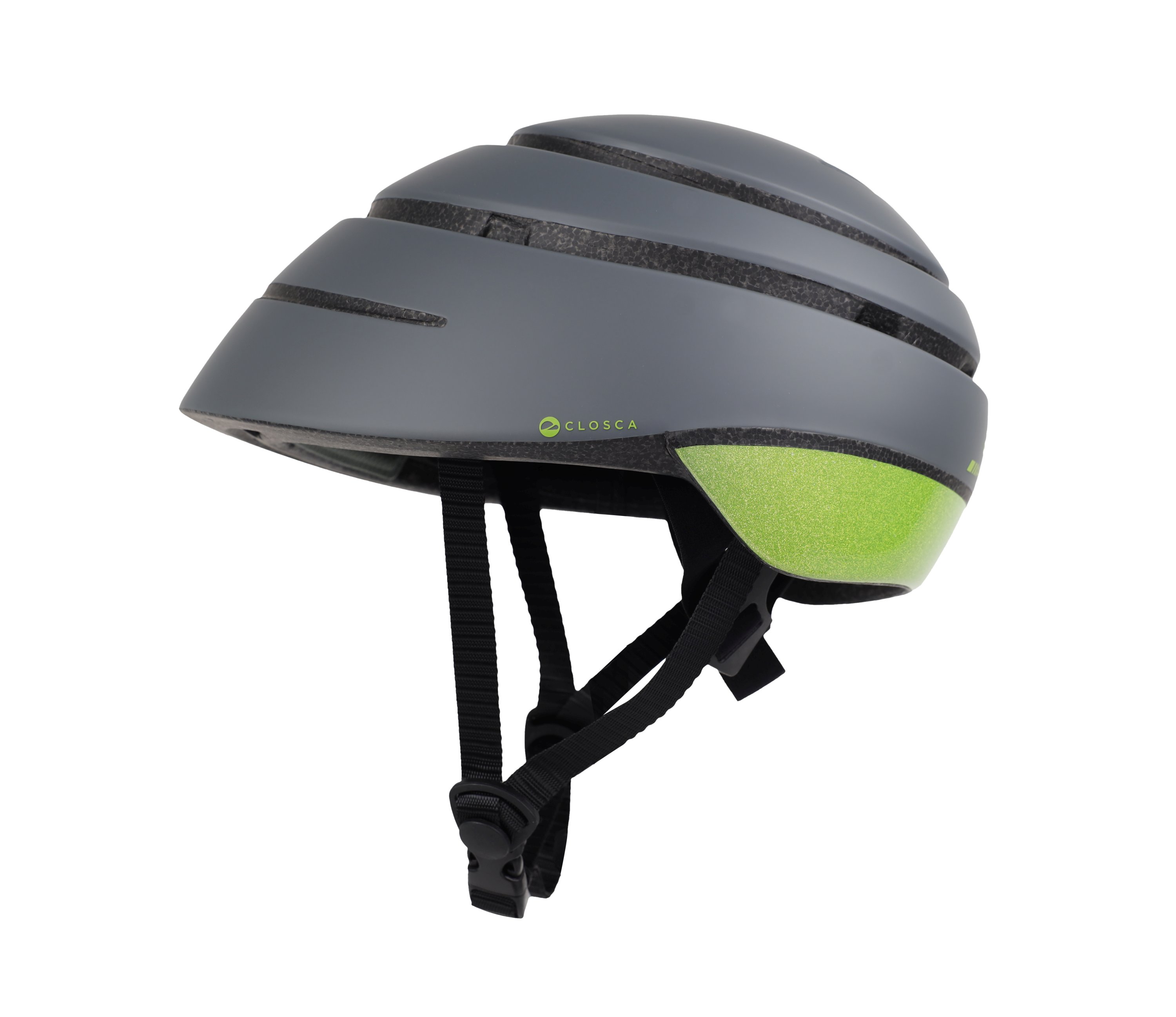 Acer skládací helma šedá se zeleným pruhem, L 