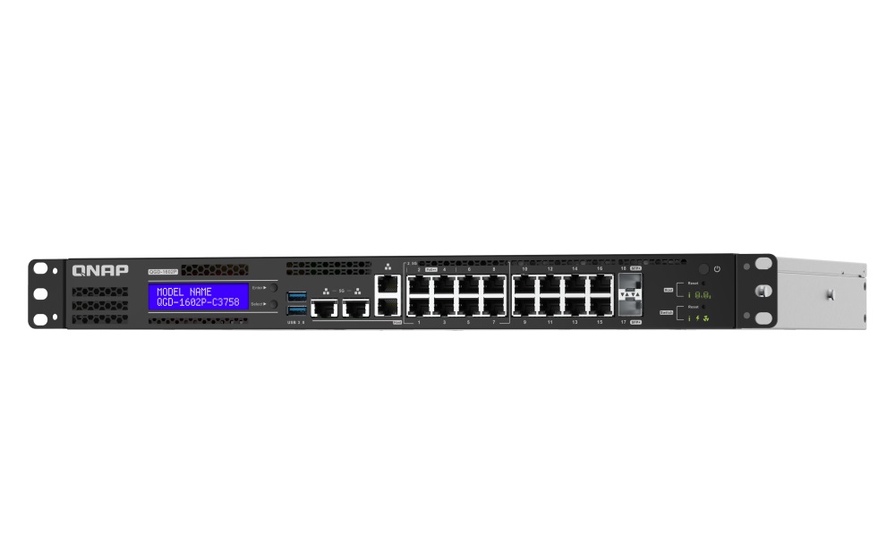 QNAP riadený hybridný switch QGD-1602-C3758-16G (8x GbE + 8x 2, 5 GbE + 2x 10GbE SFP+, 16GB RAM) 