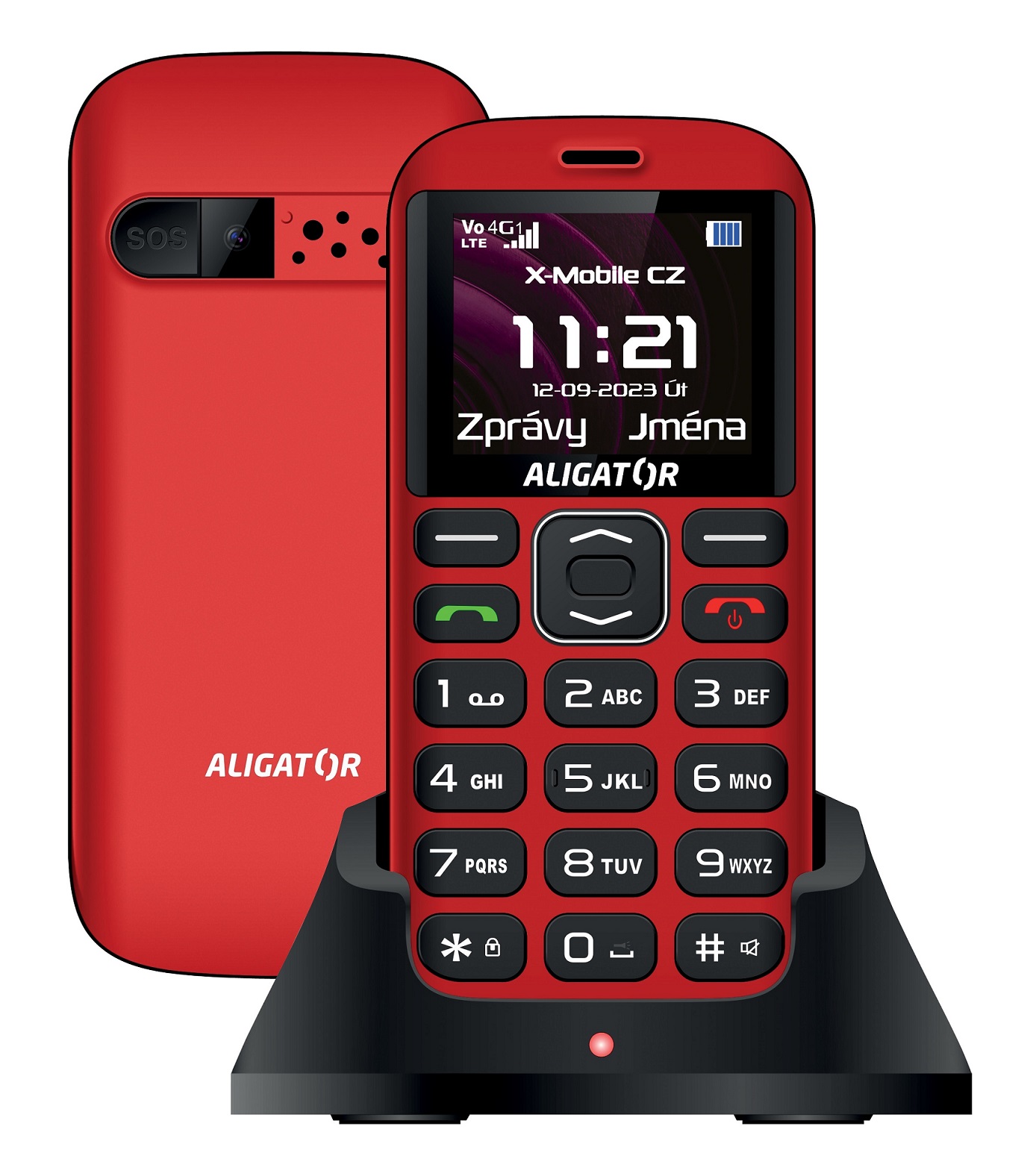 ALIGATOR A720 4G Sen.červeno-čiern+st.nab.