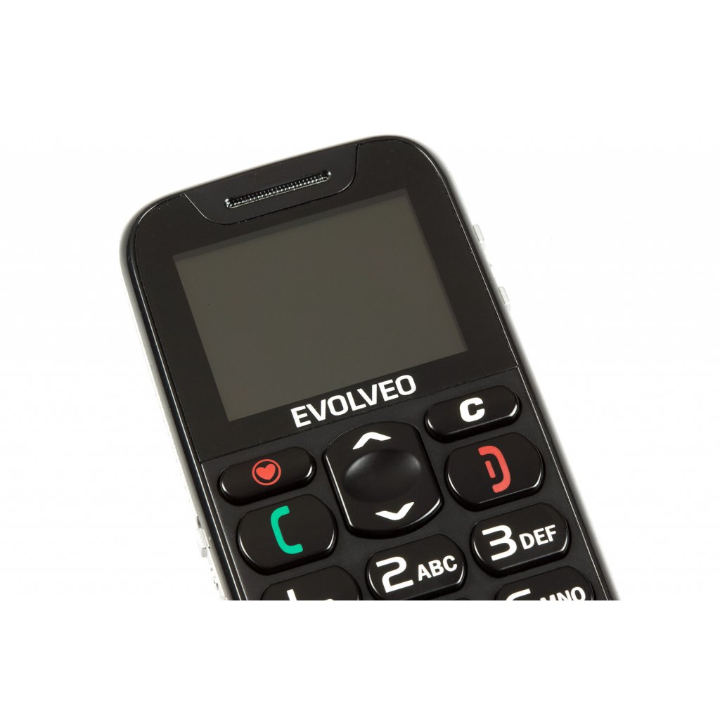 EVOLVEO EasyPhone, mobilný telefón pre seniorov s nabíjacím stojanom (čierna farba) 