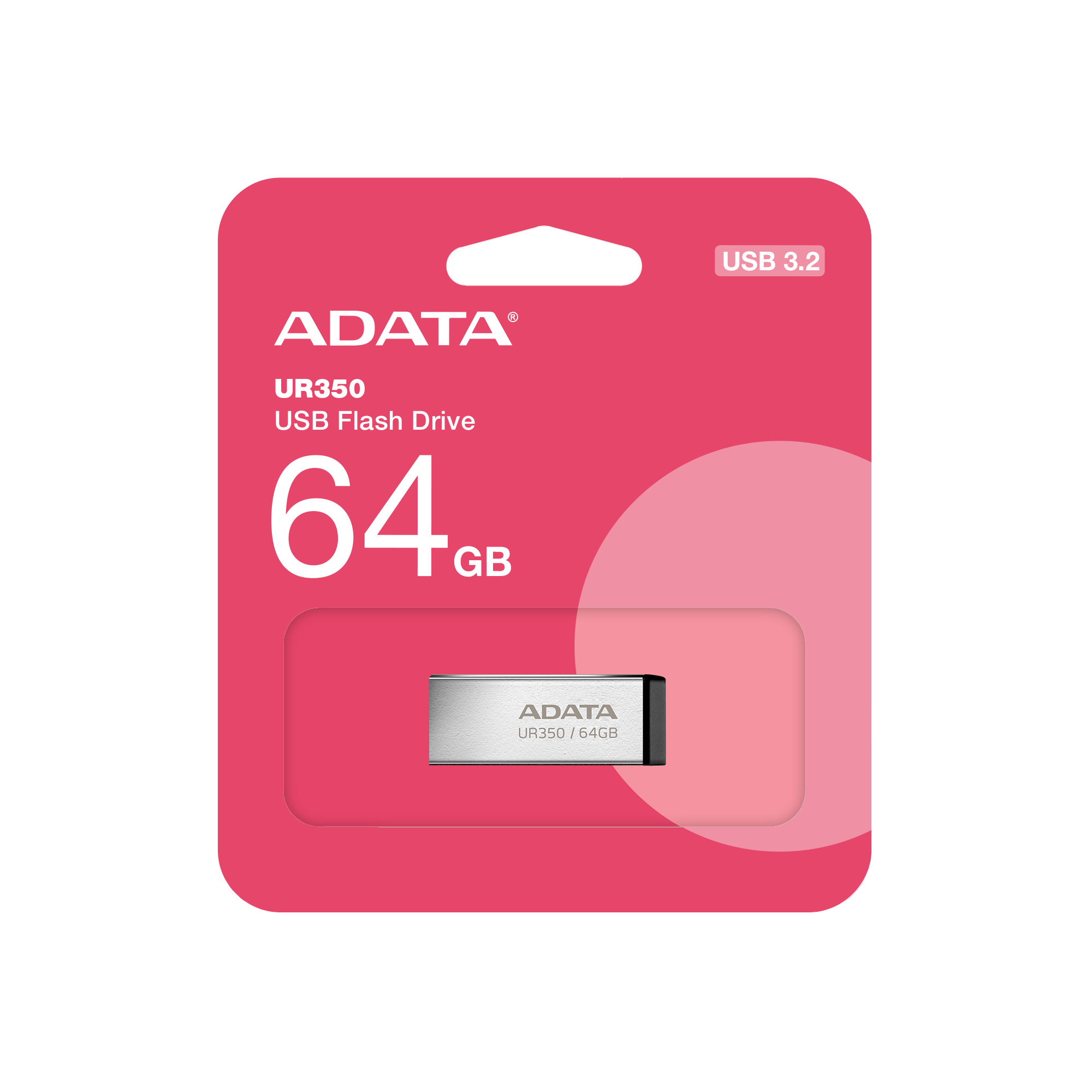 ADATA UR350/ 64GB/ USB 3.2/ USB-A/ Čierna 