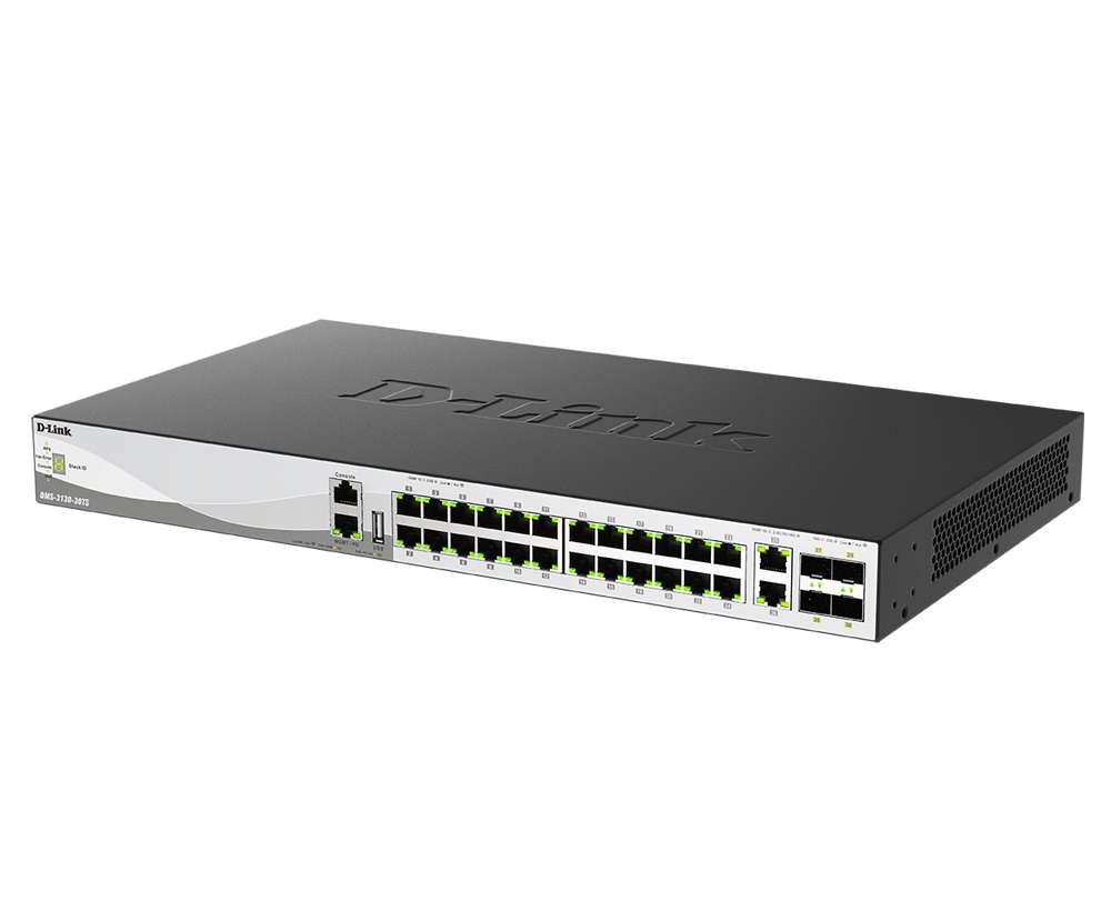 D-Link DMS-3130-30TS/ E L3 Stck. Mng. switch 24x 2, 5GBASE-T, 2x 10GBASE-T, 4x 25G SFP28 