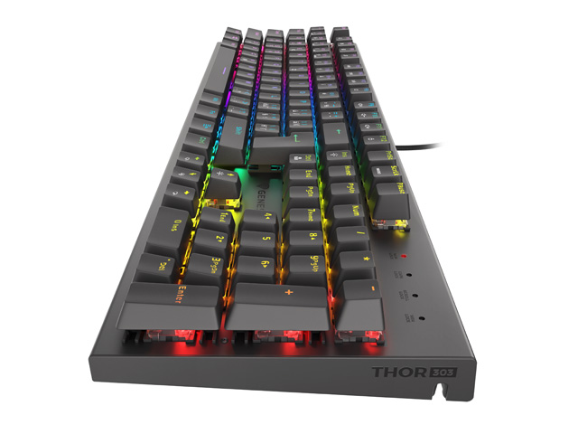 Genesis herní mechanická klávesnice THOR 303/ RGB/ Outemu Red/ Drátová USB/ CZ-SK layout/ Černá 