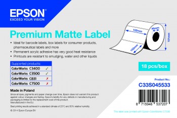 Premium Matte Label -102mm x 152mm, 225 labels