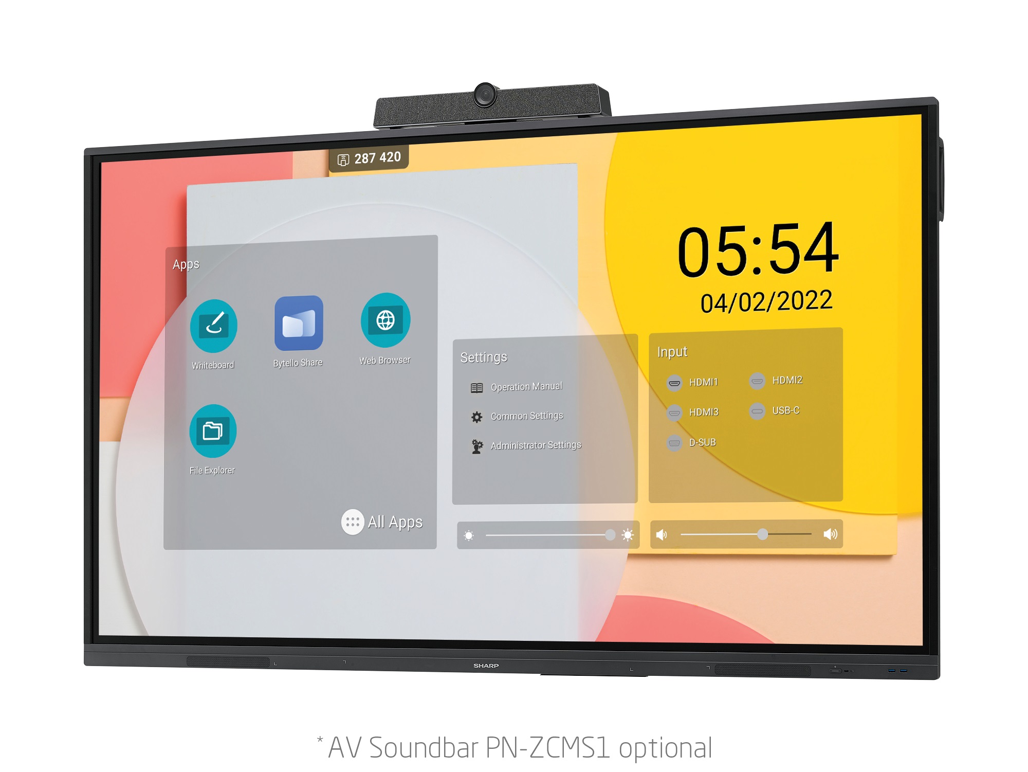 86" LED SHARP PN-L862B, 3840x2160, 16/ 7, 400cd, touch 