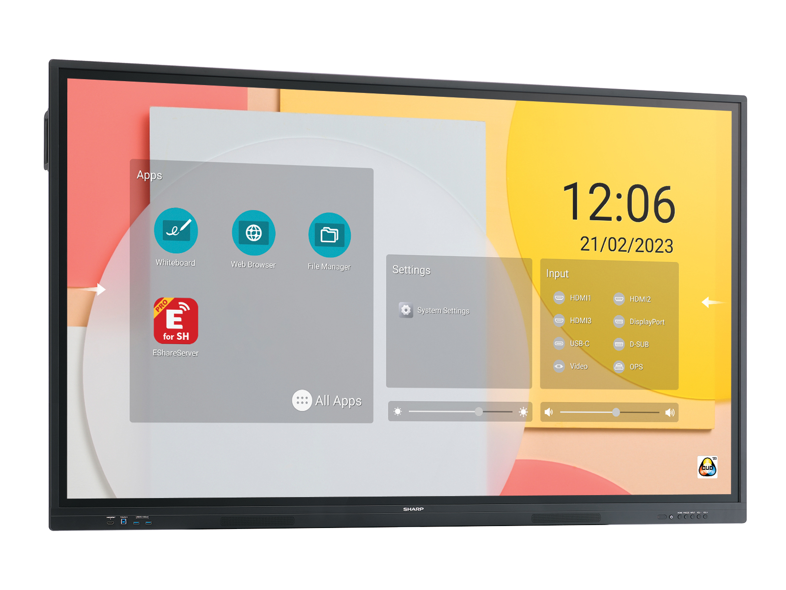75" LED SHARP PN-LC752, 3840x2160, 16/ 7, 450cd, IR 