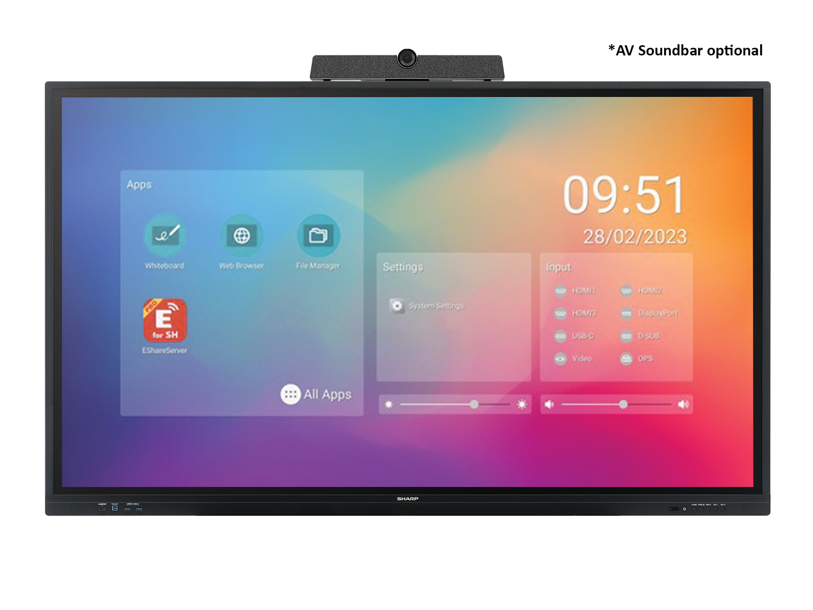 65" LED SHARP PN-LC652, 3840x2160, 16/ 7, 450cd, IR 