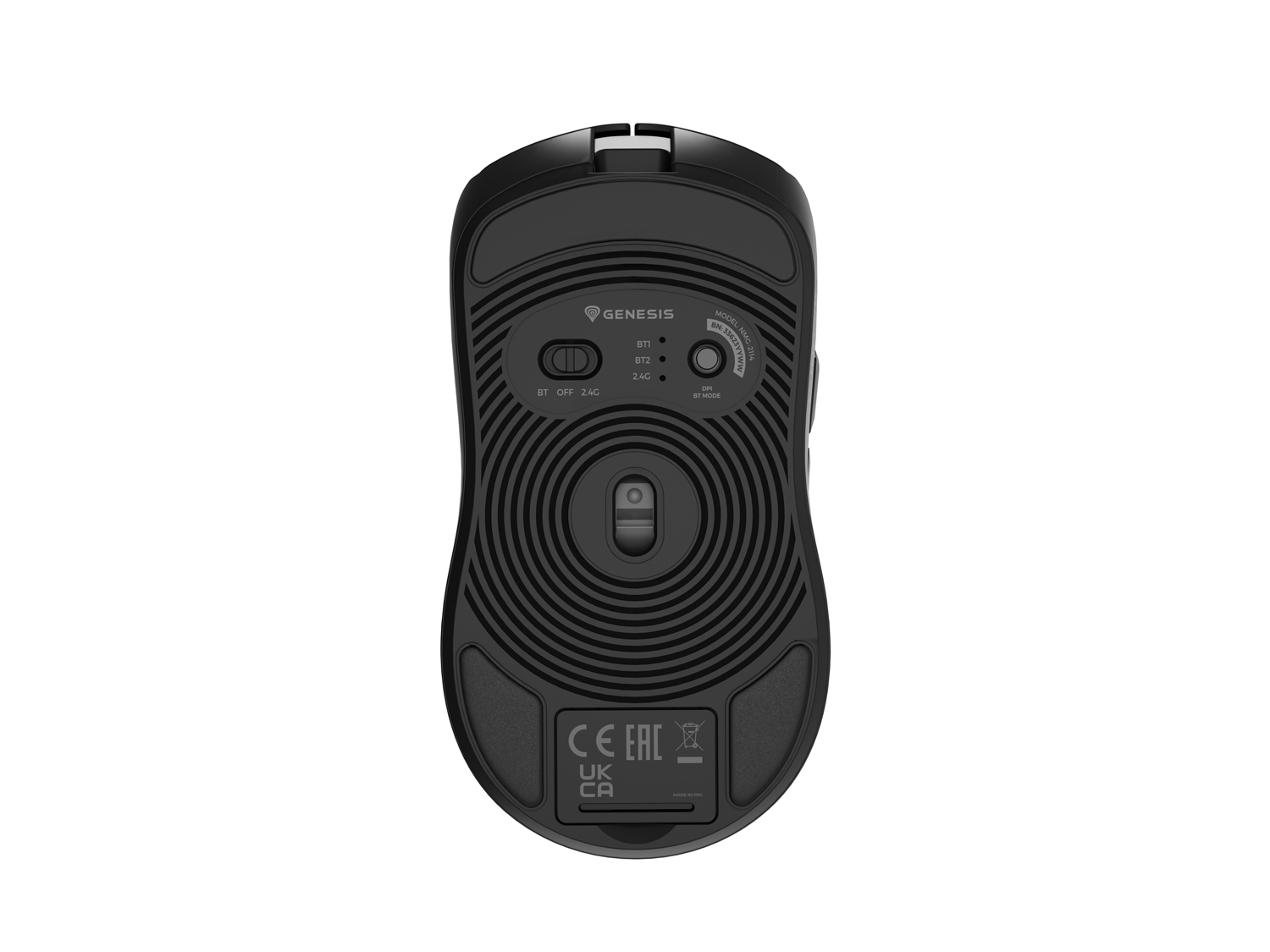 Genesis herní myš ZIRCON 500/ Herní/ Optická/ 10 000DPI/ Bezdrátová USB + Bluetooth/ Černá 