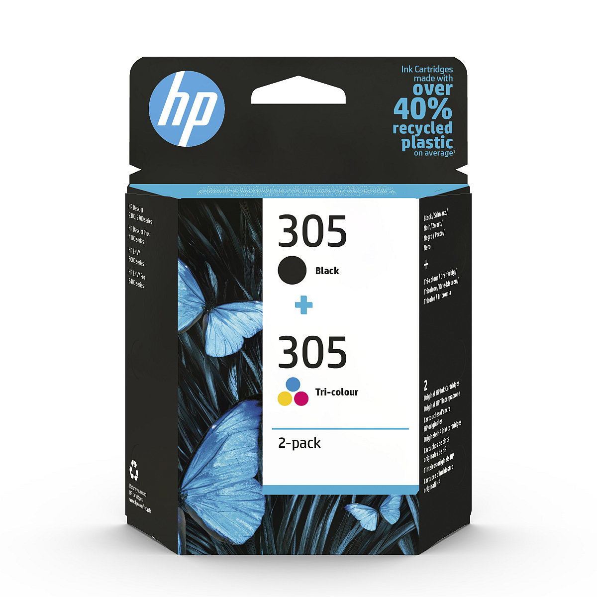 HP 305 2-Pack Tri-color/ Black Original Ink Cartridge (100 /  120 pages)