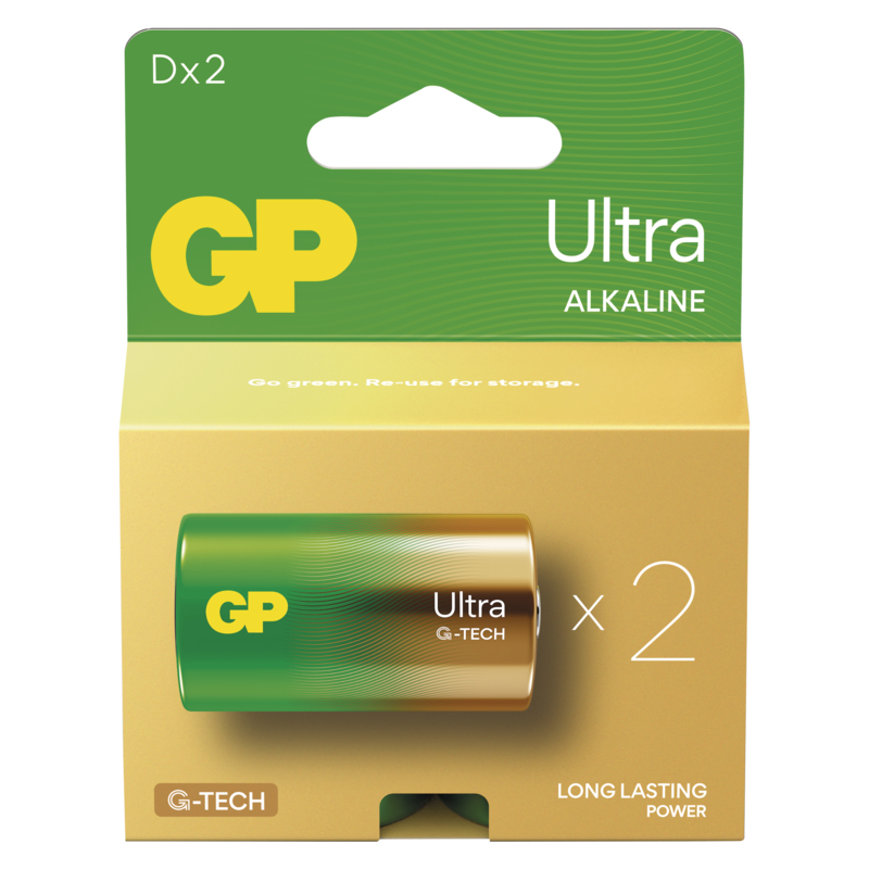 GP Alkalická batéria ULTRA D (LR20) - 2ks 