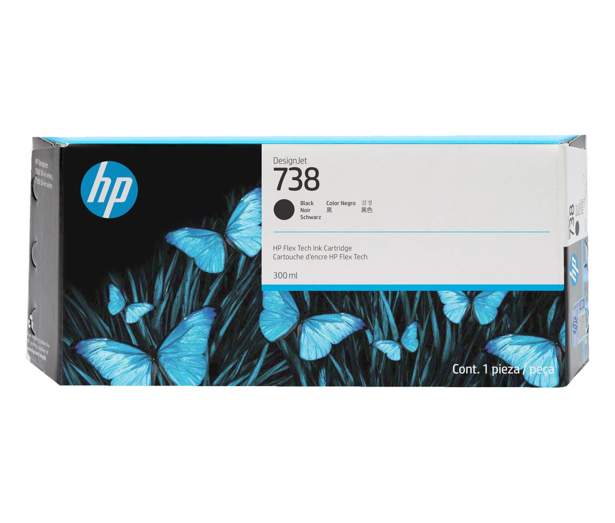 HP 738 300-ml Black DesignJet Ink Cartridge