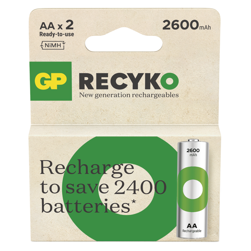GP Nabíjací bat. ReCyko 2600 AA (HR6) - 2ks 