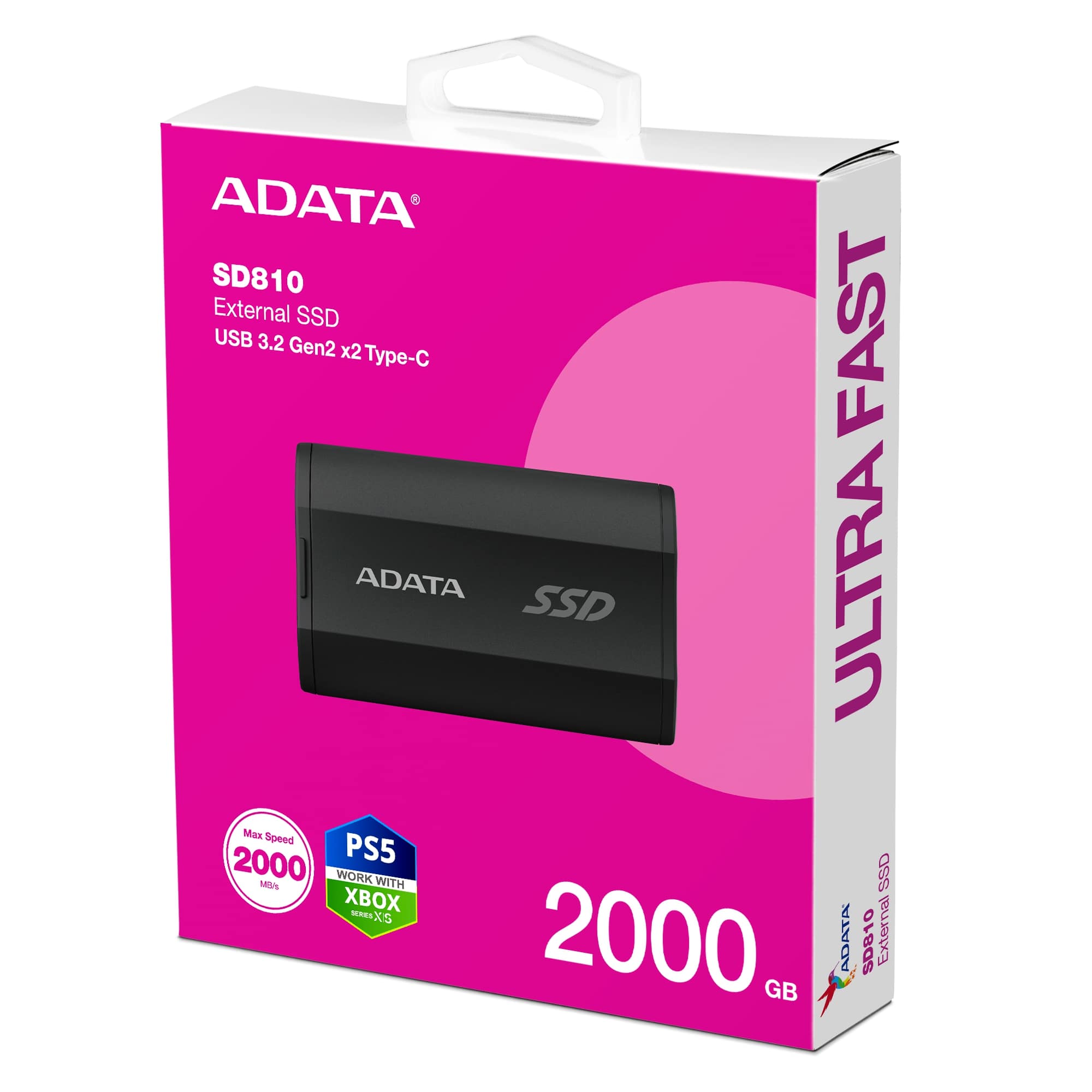 ADATA SD810/ 2TB/ SSD/ Externá/ Čierna/ 5R 