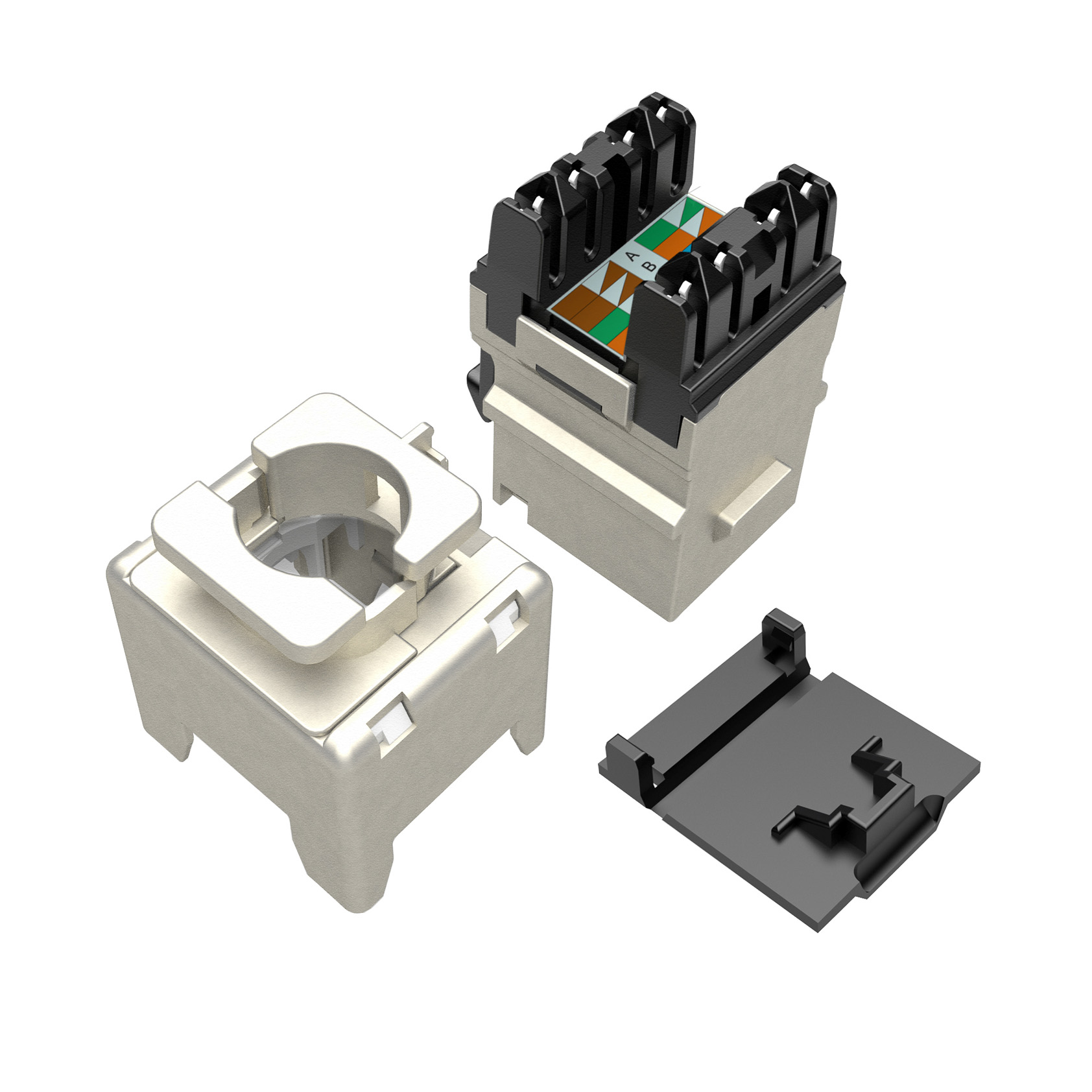 MULTIPACK 24 ks - rýchlozarezávací keystone Solarix CAT6 STP SXKJ-6-STP-BK-NA 