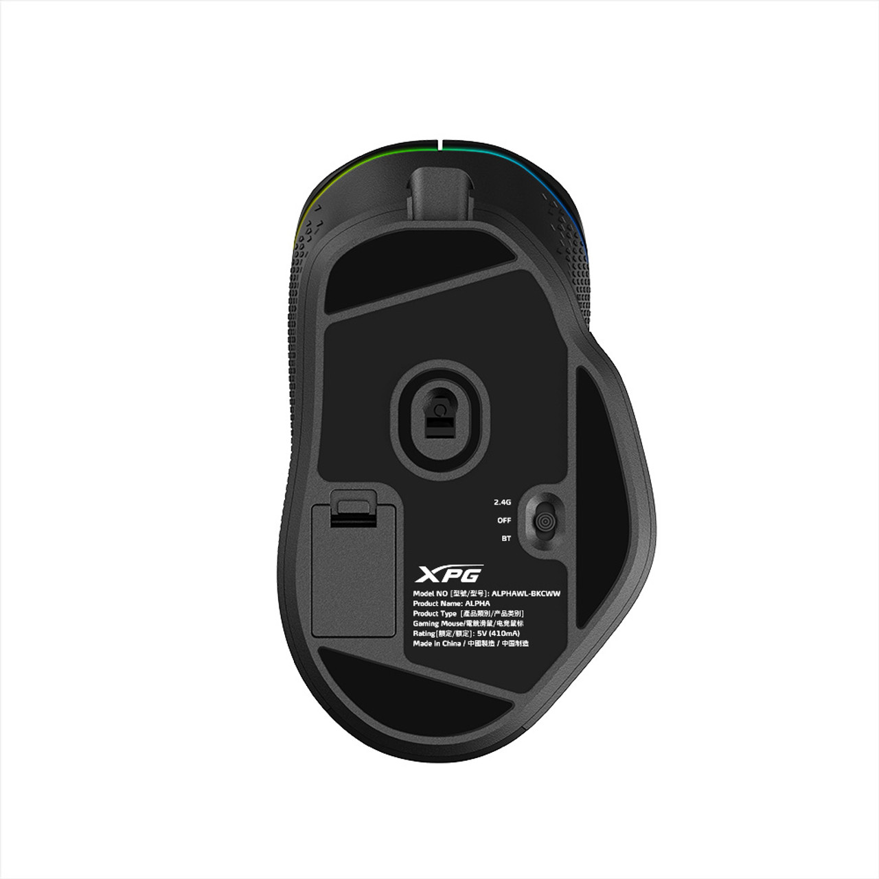 Adata XPG Alpha/ Herní/ Optická/ Pro praváky/ 16 000DPI/ Bezdrátová USB + Bluetooth/ Černá 