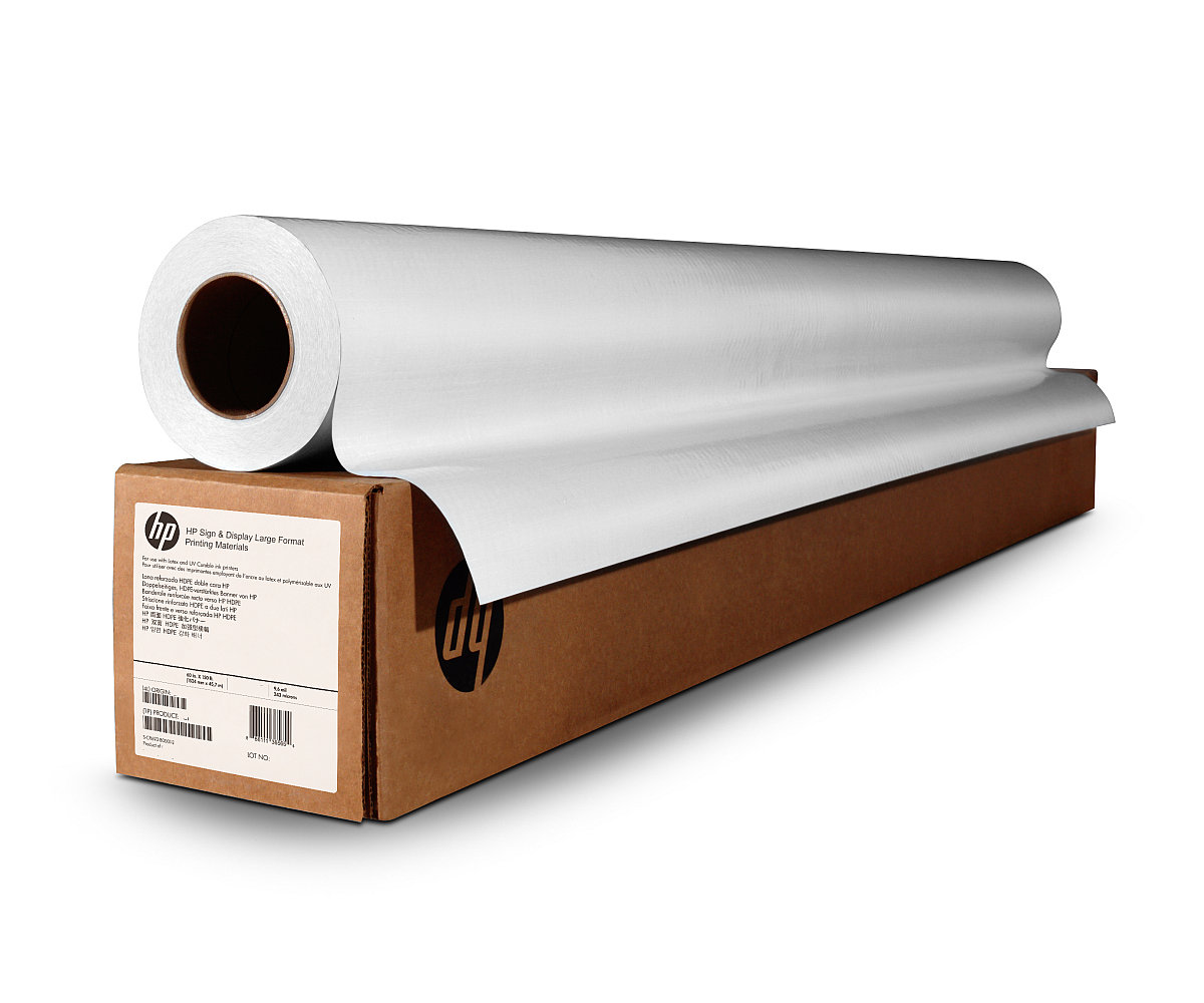 HP Premium Matte Polypropylene. 2 pack,  231 microns (9.1 mil) • 140 g/ m2 • 914 mm x 22.9 m • 2-pack,  C2T53A