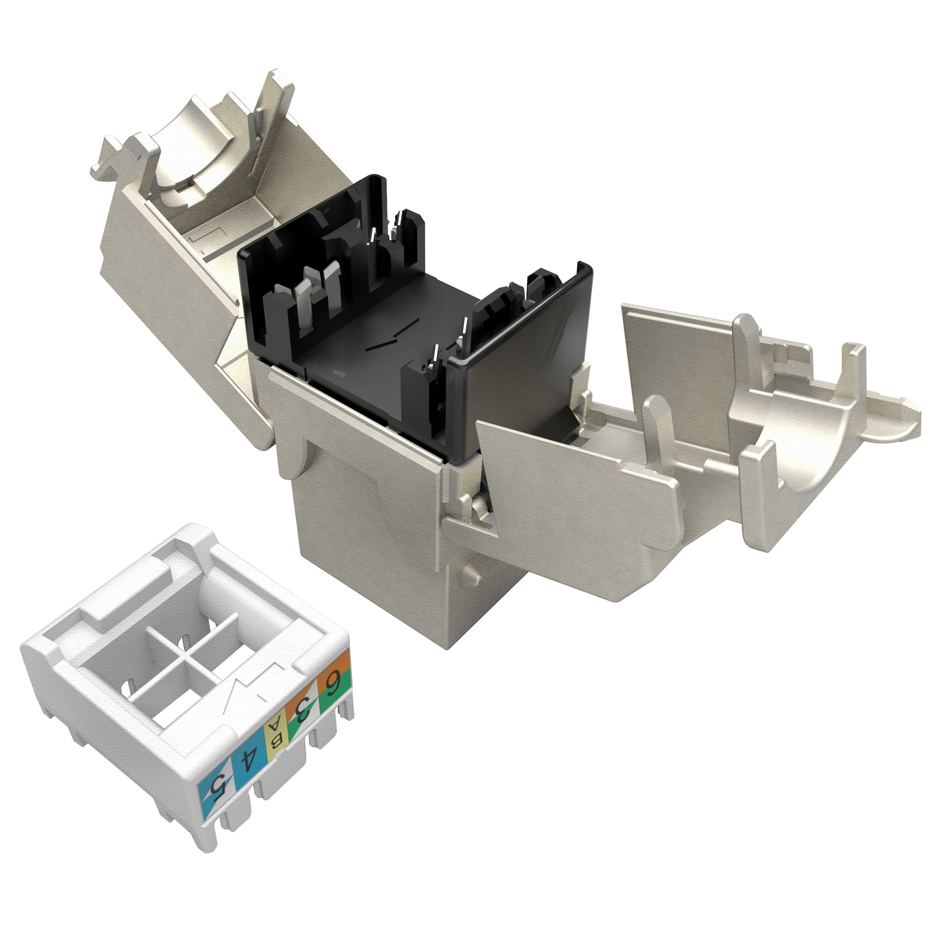 MULTIPACK 24 ks - samořezný keystone Solarix CAT5E STP SXKJ-5E-STP-BK-SA 