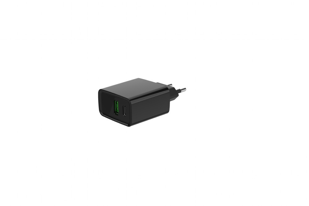 GEMBIRD PD nabíjačka USB-A USB C 20W čierna 