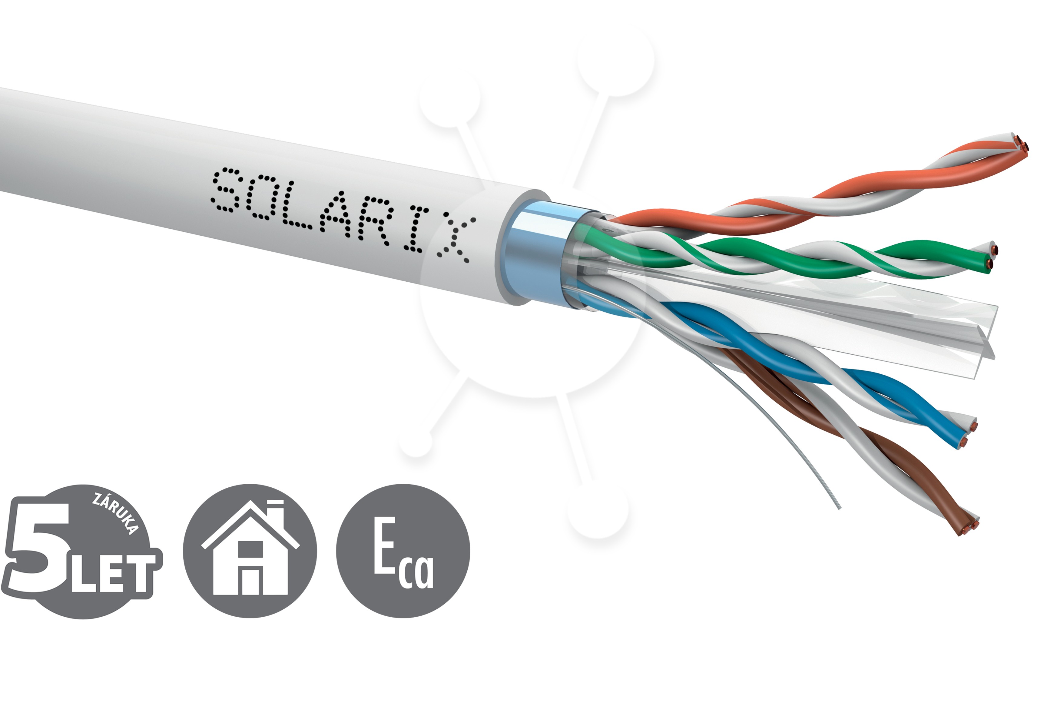 Inštalačný kábel Solarix CAT6 FTP PVC Eca 500m/ cievka SXKD-6-FTP-PVC