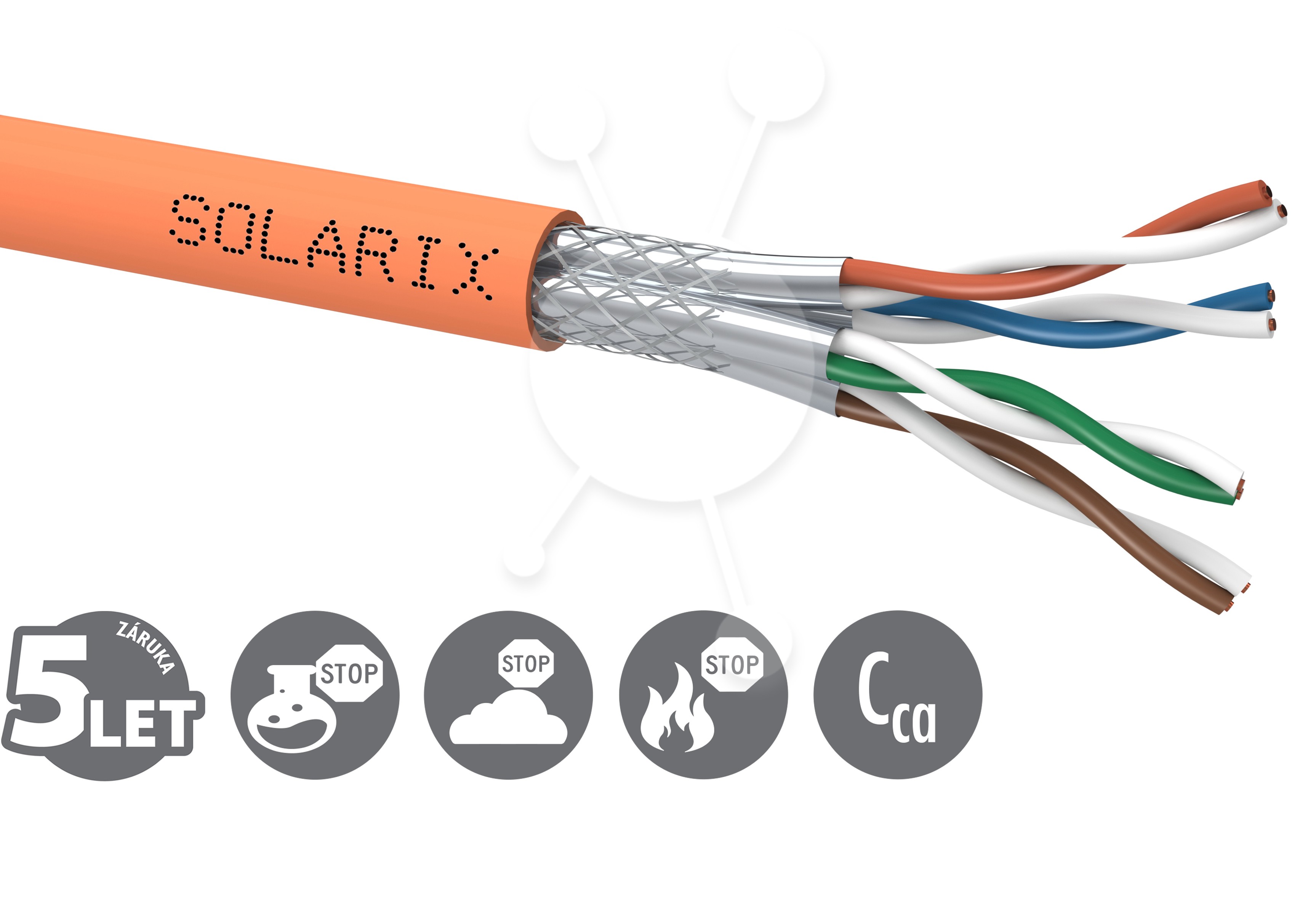 Inštalačný kábel Solarix CAT7 SSTP LSOH Cca-s1, d1, a1 500m/ cievka SXKD-7-SSTP-LSOH