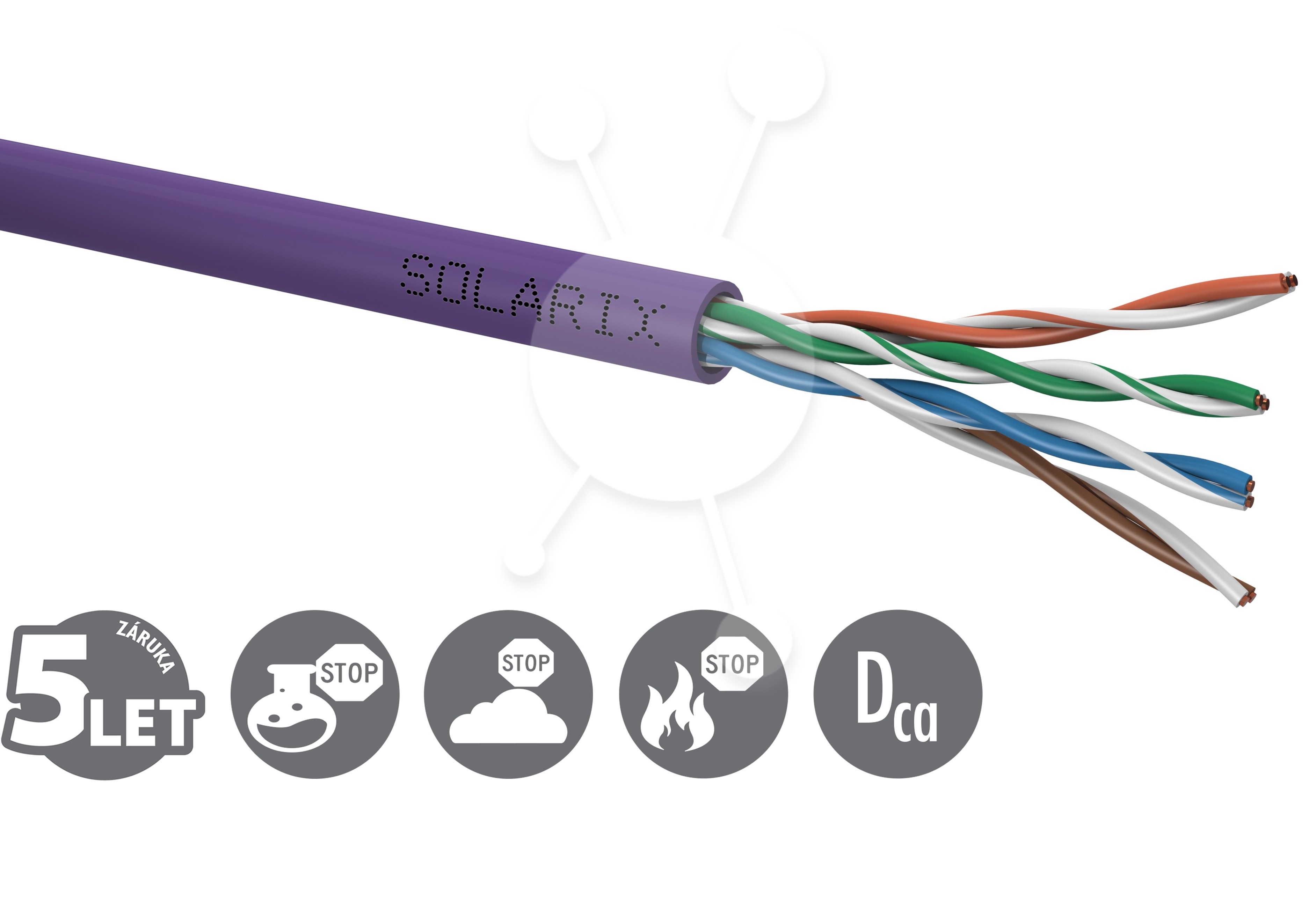 Inštalačný kábel Solarix CAT5E UTP LSOH Dca-s1, d2, a1 100m/ box SXKD-5E-UTP-LSOH