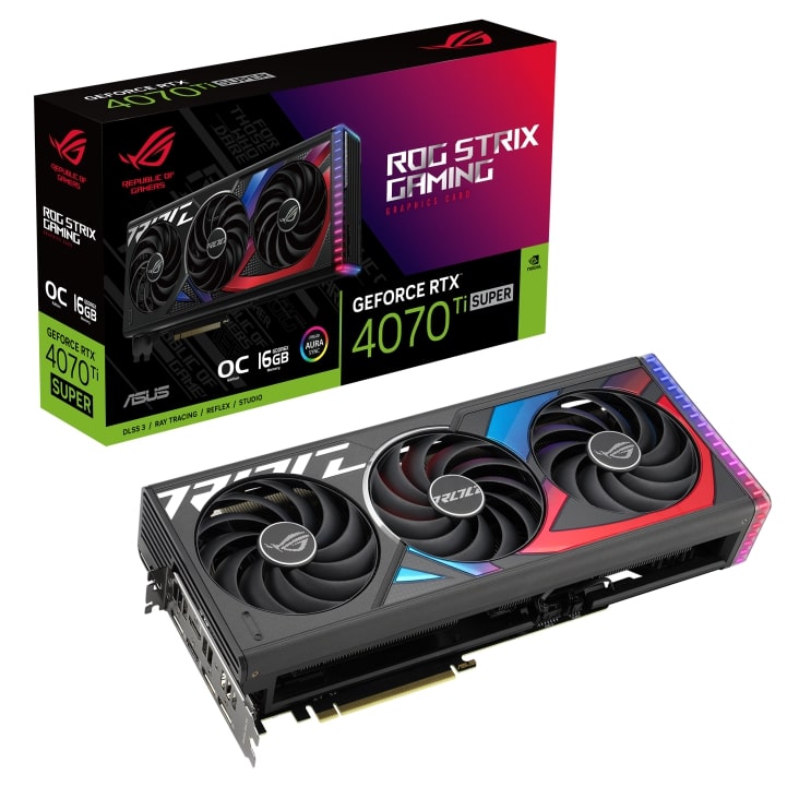 ASUS ROG Strix GeForce RTX 4070 Ti Super/ Gaming/ OC/ 16GB/ GDDR6x 