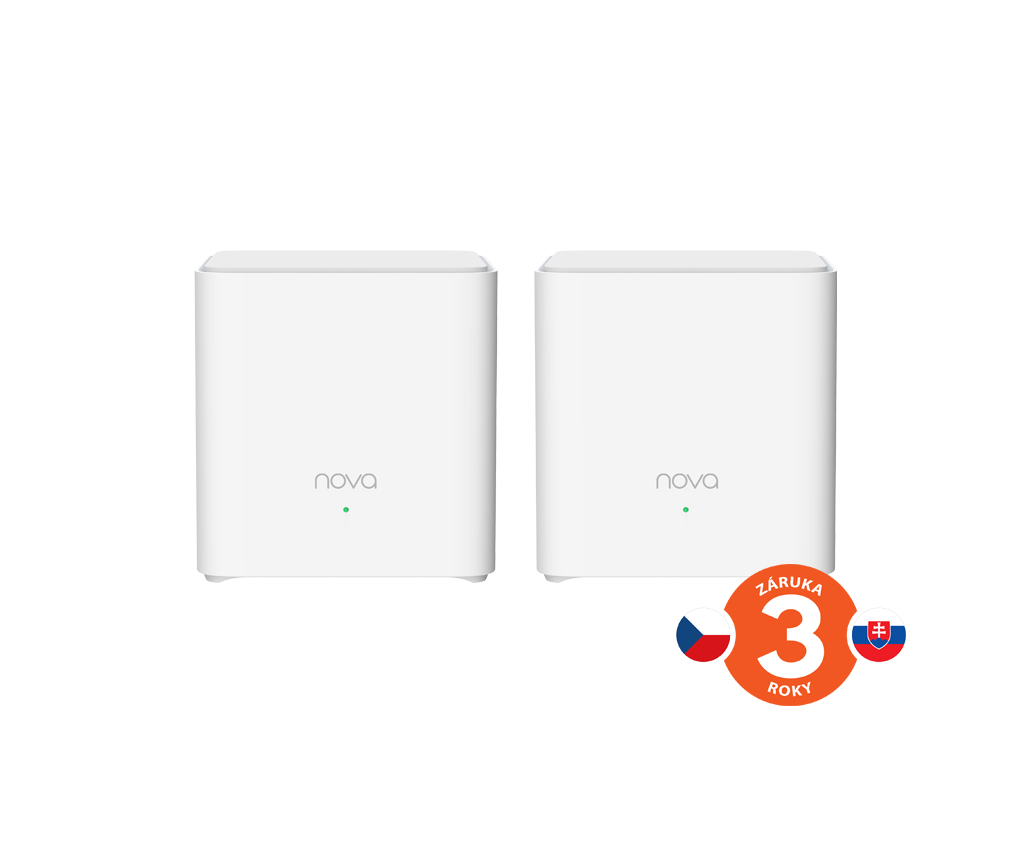 Tenda Nova EX3 (2-pack) WiFi6 AX1500 Mesh Gigabit systém, 4xGLAN/ GWAN, WPA3, VPN, SMART CZ aplikácie