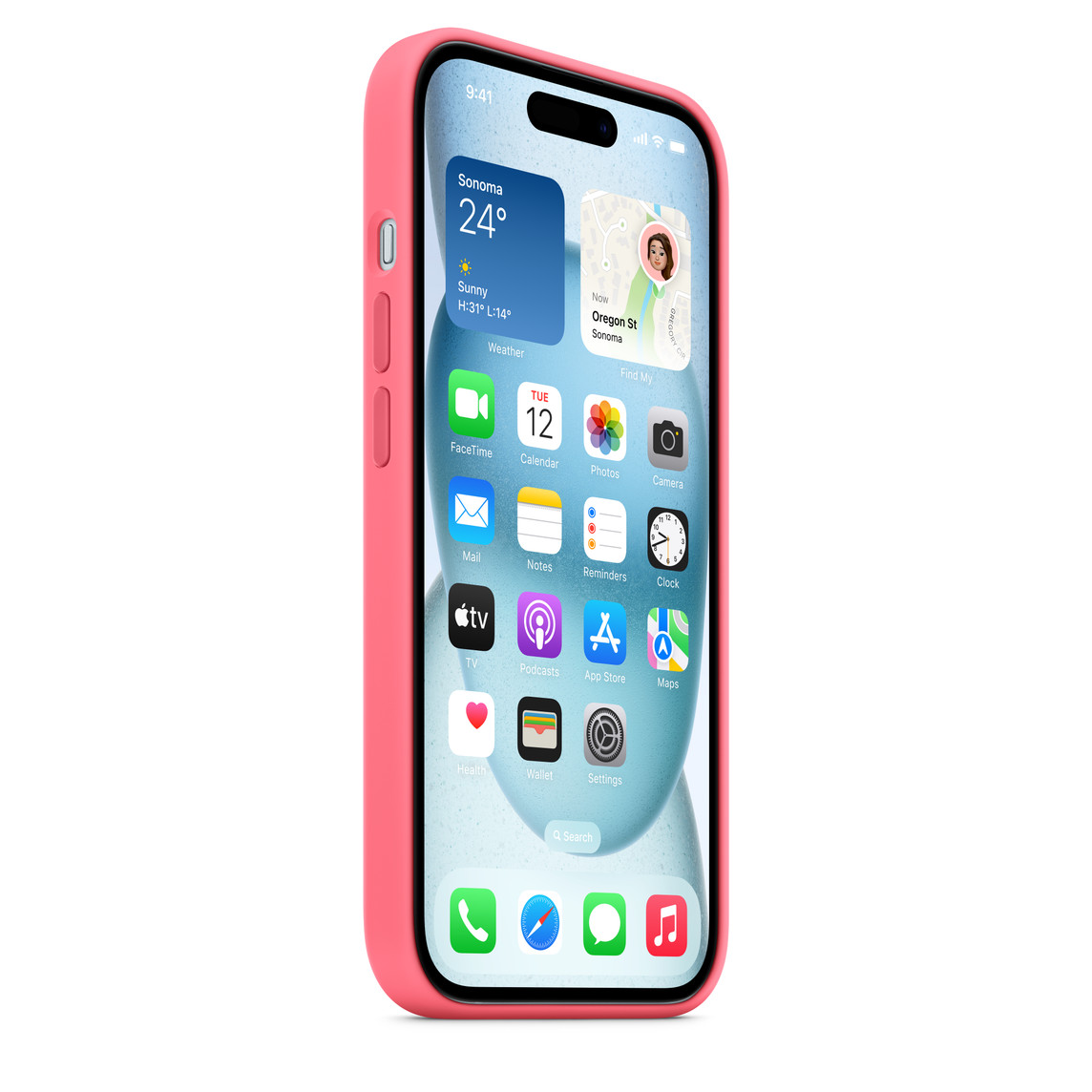 iPhone 15+ Silicone Case with MS - Pink 