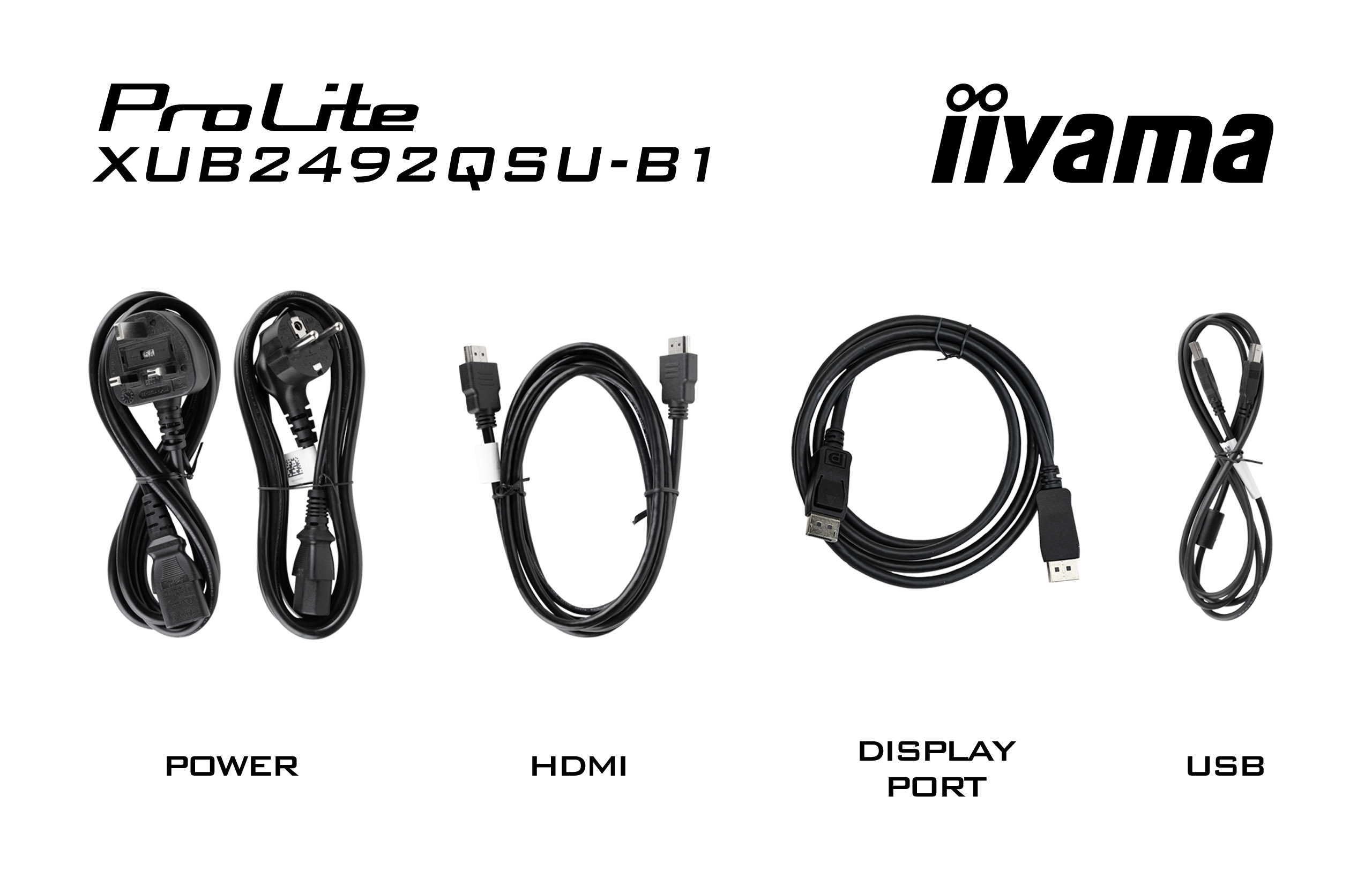 iiyama ProLite/ XUB2492QSU-B1/ 23, 8"/ IPS/ QHD/ 100Hz/ 0, 5ms/ Black/ 3R 